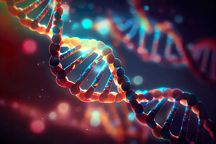 Medical-Genetic-Testing-Clinic 3D illustration of a DNA genetic strand. Get Medical Genetic Testing from Tanya Zboril, NP of TBT Medical in Ottawa–Gatineau.